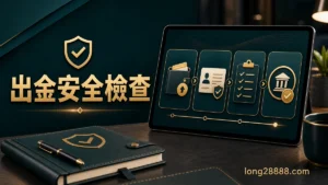 隆亨娛樂城出金安全指南封面，畫面文字包含提款資料、申請流程、審核原因與紀錄保存