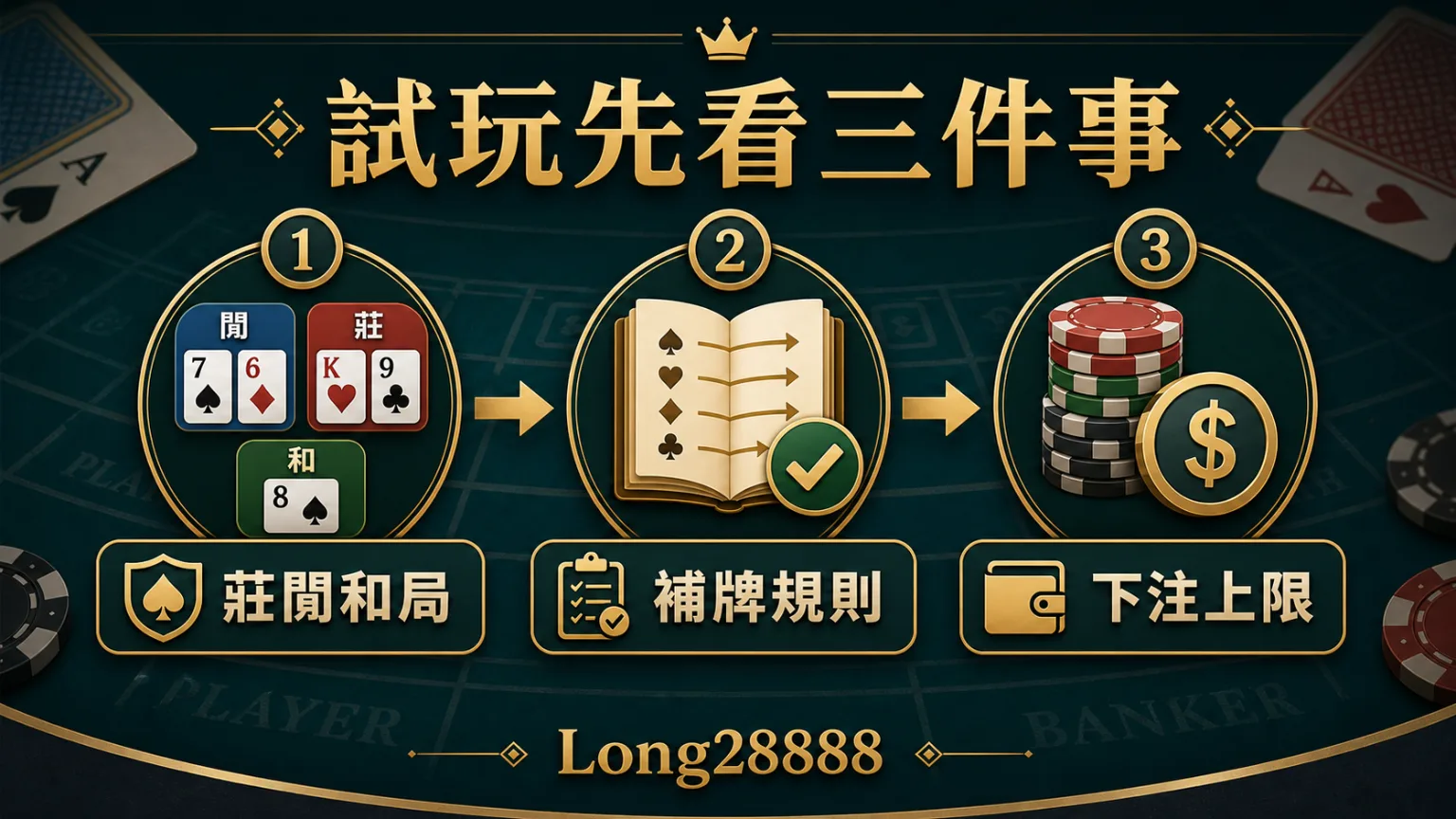 真人百家樂試玩前的桌台、規則與下注區檢查