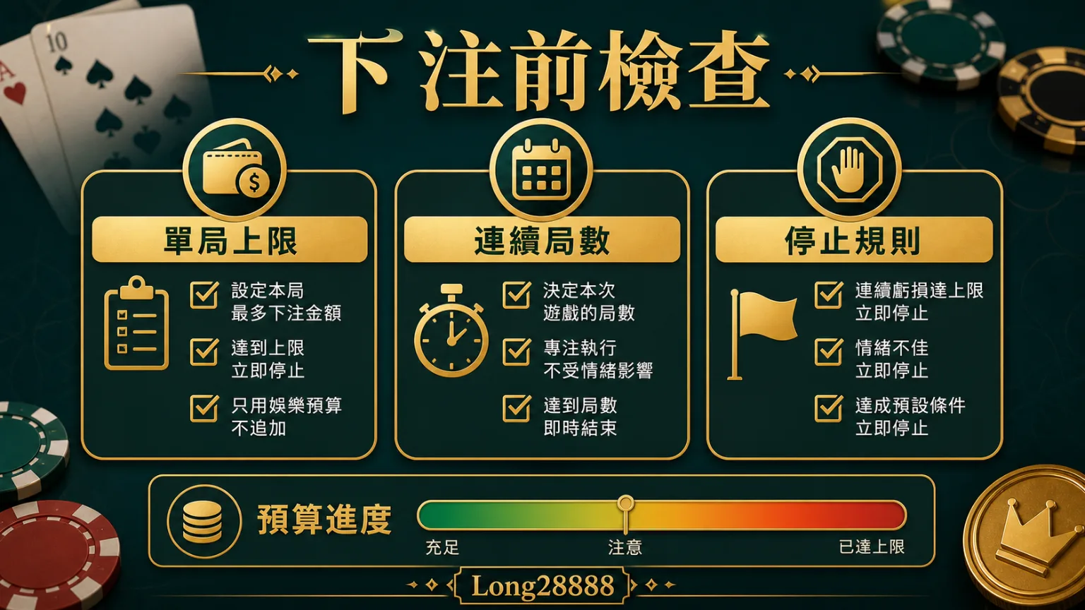 百家樂牌值與莊閒和局下注區的基本檢查