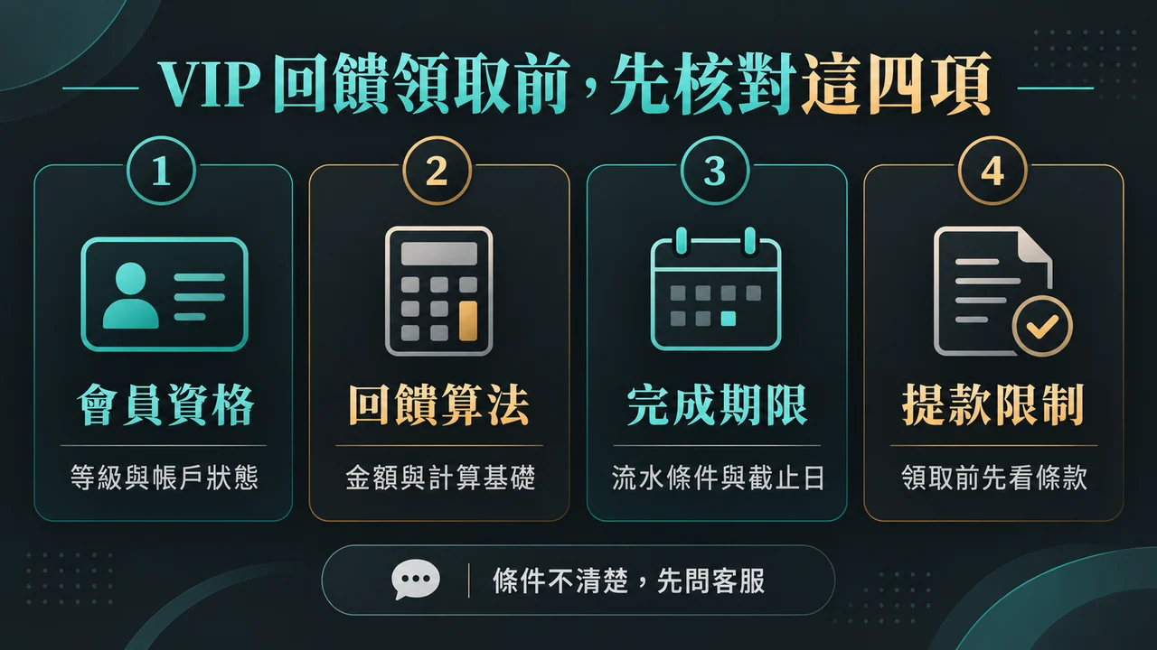 隆亨娛樂城 VIP 回饋申請前，先確認會員資格、回饋算法、完成期限與提款限制。