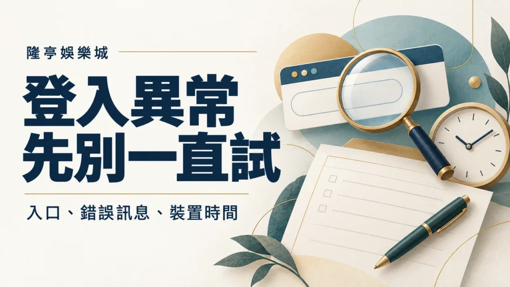 登入異常排查：入口、錯誤訊息與裝置時間